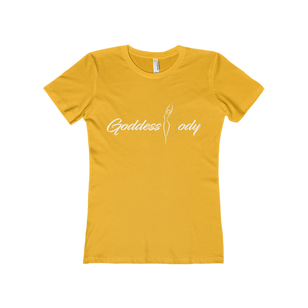 Goddess Body Women's The Boyfriend Tee (white print)