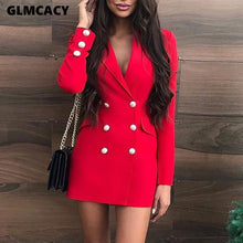 Load image into Gallery viewer, Goddess Double Breasted  Blazer Dress
