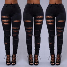 Load image into Gallery viewer, Faded Ripped Skinny Denim Jeans for Women
