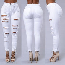 Load image into Gallery viewer, Faded Ripped Skinny Denim Jeans for Women
