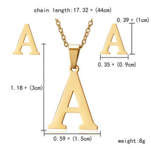 Load image into Gallery viewer, Goddess  Alphabet Pendants Necklaces and Earring Set
