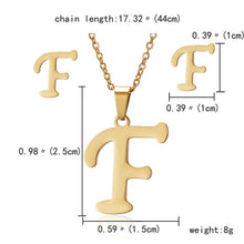 Load image into Gallery viewer, Goddess  Alphabet Pendants Necklaces and Earring Set
