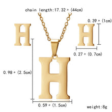 Load image into Gallery viewer, Goddess  Alphabet Pendants Necklaces and Earring Set
