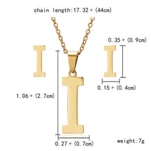 Load image into Gallery viewer, Goddess  Alphabet Pendants Necklaces and Earring Set
