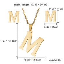 Load image into Gallery viewer, Goddess  Alphabet Pendants Necklaces and Earring Set
