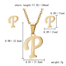 Load image into Gallery viewer, Goddess  Alphabet Pendants Necklaces and Earring Set
