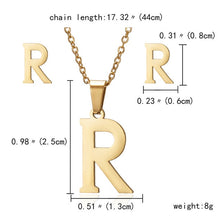 Load image into Gallery viewer, Goddess  Alphabet Pendants Necklaces and Earring Set
