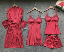 Load image into Gallery viewer, Goddess 4 Pieces Women  Nightwear Sets
