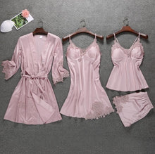 Load image into Gallery viewer, Goddess 4 Pieces Women  Nightwear Sets
