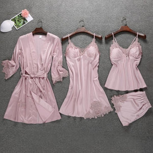 Goddess 4 Pieces Women  Nightwear Sets