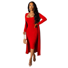 Load image into Gallery viewer, Women Spaghetti Strap Bandage Dress+Long Sleeve
