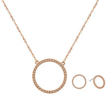 Load image into Gallery viewer, Cubic Zirconia Circle  Necklace and Earring
