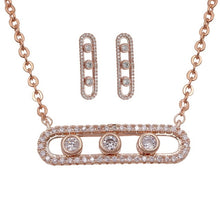 Load image into Gallery viewer, Cubic Zirconia Circle  Necklace and Earring
