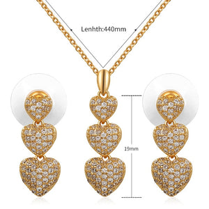 Cubic Zirconia Circle  Necklace and Earring