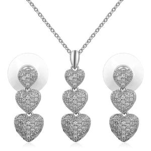 Cubic Zirconia Circle  Necklace and Earring