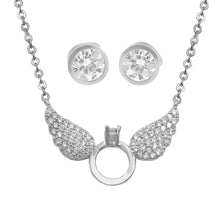 Load image into Gallery viewer, Cubic Zirconia Circle  Necklace and Earring
