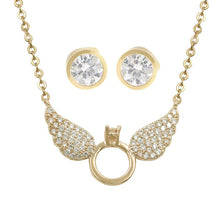 Load image into Gallery viewer, Cubic Zirconia Circle  Necklace and Earring
