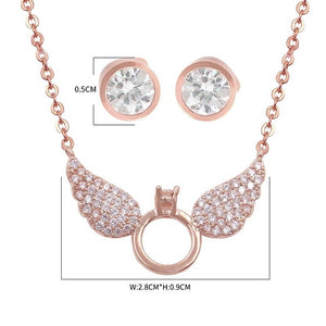 Cubic Zirconia Circle  Necklace and Earring