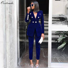 Load image into Gallery viewer, Luxury Velvet Crystal Diamond Buckle suit
