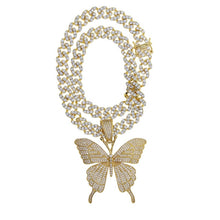 Load image into Gallery viewer, Cuban Link Butterfly Pendant Necklace
