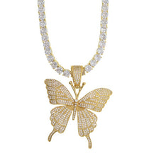 Load image into Gallery viewer, Cuban Link Butterfly Pendant Necklace
