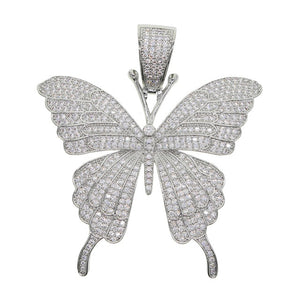 Cuban Link Butterfly Pendant Necklace