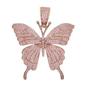 Cuban Link Butterfly Pendant Necklace