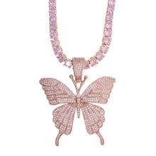 Load image into Gallery viewer, Cuban Link Butterfly Pendant Necklace
