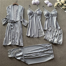 Load image into Gallery viewer, Goddess 5 Piece Satin Sleepwear Sets
