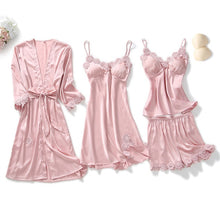 Load image into Gallery viewer, Goddess 5 Piece Satin Sleepwear Sets
