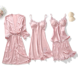 Goddess 5 Piece Satin Sleepwear Sets