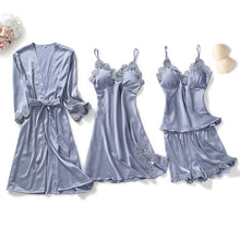 Load image into Gallery viewer, Goddess 5 Piece Satin Sleepwear Sets
