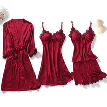 Load image into Gallery viewer, Goddess 5 Piece Satin Sleepwear Sets
