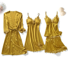 Load image into Gallery viewer, Goddess 5 Piece Satin Sleepwear Sets
