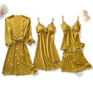 Goddess 5 Piece Satin Sleepwear Sets