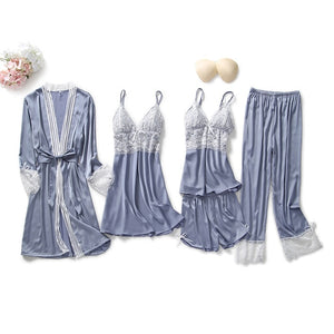 Goddess 5 Piece Satin Sleepwear Sets