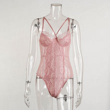 Load image into Gallery viewer, Bandage Floral Lace Bodysuit
