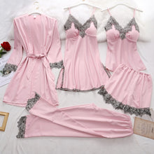 Load image into Gallery viewer, Goddess 5 Piece Satin Sleepwear Sets
