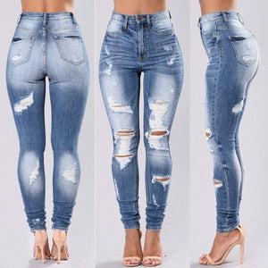 High Waist Ripped Denim