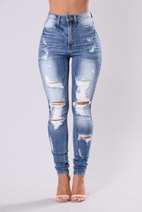 High Waist Ripped Denim