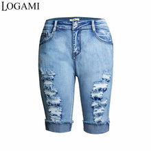 Load image into Gallery viewer, Exposed Stretch Ripped Jeans For Women
