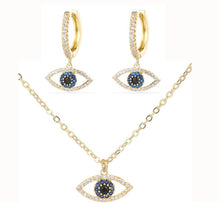 Load image into Gallery viewer, Evil Eye Sets Earrings And Necklace
