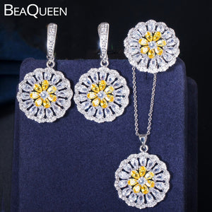 Cubic Zirconia Stone Earrings , Necklace and Ring