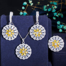 Load image into Gallery viewer, Cubic Zirconia Stone Earrings , Necklace and Ring
