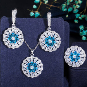 Cubic Zirconia Stone Earrings , Necklace and Ring