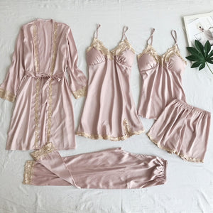 Satin Goddess Lace Nightwear Sets