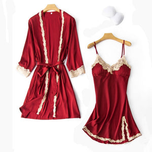 Satin Goddess Lace Nightwear Sets