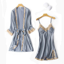 Load image into Gallery viewer, Satin Goddess Lace Nightwear Sets
