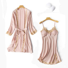 Load image into Gallery viewer, Satin Goddess Lace Nightwear Sets
