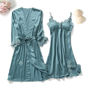 Satin Goddess Lace Nightwear Sets